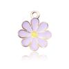 Venta al por mayor diez colores margarita pequeña aleación joyería colgante diy color flor gota aceite llavero collar pulsera accesorios
