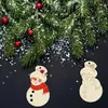 Decoración Navideña Colgante de Madera DIY Pintado a Mano Graffiti Viruta de Madera Corte Láser Tablero en Blanco Decoración para Árbol de Navidad