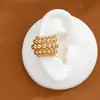 Vento frio metal polido alta qualidade liso cobre fivela de orelha brincos estação independente explosões banhado a cobre 14K ouro real clipe de orelha