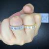 Anillo de Cadena Cubana de Zirconio Hip Hop de Personalidad Europea y Americana Transfronteriza Joyería Hip Hop Anillo Piedra Cuadrada Anillo de Diamantes Completo