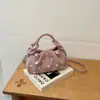 2026 Nuevo Bolso de Mano de Hombro Único Otoño Estilo Lindo para Mujer Lunares Versátil Retro para Viajes Diarios Bolso Cruzado