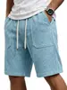 Nuevos Shorts Casuales de Verano para Hombre de Comercio Exterior con Cordón Cintura Elástica, Shorts de Playa Sueltos con Etiquetas de Bolsillo, Pantalones de Cinco Puntos