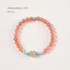 Elegante pulsera de ágata roja del sur de Piao de hielo dulce con cuentas de transferencia de jade hetiano y tilian, pulsera Guofeng simple para mujer