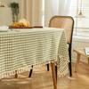 Nueva mantelería de espiga estilo japonés, cubierta gruesa para mesa de café, mantel de cuadros frescos, rectangular simple para el hogar, comida