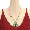 Joias de feriado europeias e americanas transfronteiriças nova moda sino de Natal floco de neve colar corrente de clavícula de camada dupla
