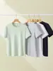 Camiseta Blanca de Verano de Corte Regular para Tallas Grandes, Top Deportivo de Seda Helada de Manga Corta, Camiseta de Secado Rápido de Lujo al Por Mayor, Hecho a Medida para Hombre