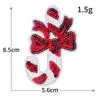 Parche de Tela Bordado con Lentejuelas Navideñas Papá Noel Muñeco de Nieve Insignia de Decoración Festiva Parche Árbol de Navidad Regalo Copo de Nieve