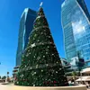 Gran cadena de luces de árbol de Navidad iluminada para exteriores, arreglo de escena, 30m, cuadrado, arte de hierro decorativo, árbol de Navidad grande