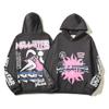 2024 Nueva Marca de Moda Transfronteriza Estilo Europeo y Americano Kanye Retro Chaqueta Vieja Estampado Hell Star Llama Unicornio