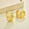 Pendientes de Botón Semicírculo de Circonita con Textura Cepillada Estilo Francés, Textura Exagerada, Artesanía Pesada, Lujo Ligero, Versátiles para Banquetes, Pendientes, Accesorios para Orejas