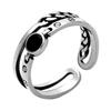 Anillo de Cadena Vintage Estilo Coreano Estilo Mori Desgastado Personalizado Ins Popular Celebridad de Internet Doble Capa Gota de Pegamento Apertura Anillo