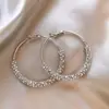 Brincos de Argola de Zircônia em Metal para Mulheres, Luxo Leve, High-End, Elegantes, Brincos de Tarraxa Atmosféricos, Novos Brincos Mais Vendidos de 2026