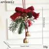 Colgante de Navidad Campanilla Pequeña Lazo de Terciopelo Árbol de Navidad Piña Escena Decoración Suministros Colgante Pequeño Decorativo