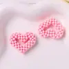 Serie de Colores Macarrón Dopamina de Principios de Primavera Accesorios para el Cabello, Pendientes, Llavero y Colgantes con Corazones de Abalorios Estilo Fresco