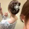 Exquisito Pasador de Flor de Perla Hecho a Mano Estilo Coreano con un Toque de Lujo para Peinados Recogidos, Pinza de Tiburón Pasador Accesorio para el Cabello