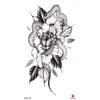 Adesivos de tatuagem de flor esboço preto e branco adesivos de tatuagem de flor adesivos de tatuagem à prova d'água impressão colorida adesivos de tatuagem pequenos para braço inteiro