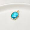 DIY joias acessórios Birthstone pingente de cobre bordas oval pingente de vidro cristal brincos acessórios materiais