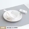 Conjunto de Louça Cerâmica com Borda Dourada Novo Restaurante Chinês Hotel Clube Sala de Jantar Comercial Conjunto de Três Peças com Tigela e Prato