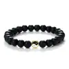 Pulsera nueva transfronteriza Yin Yang Tai Chi mate esmerilado Turquesa blanca pulsera versátil con cuentas blancas y negras