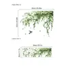 Ramas de Plantas Transfronterizas, Hojas Verdes, Pegatinas de Pared de Pájaros, Dormitorio, Sala de Estar, Pared de Fondo de Entrada, Pegatinas de Pared Autoadhesivas, Removibles