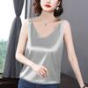 Camisola com Decote em V Moda Feminina 2026 Verão Elegante Estilo Francês Peça de Sobreposição Camada Interna Top com Senso de Design