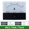 Amperímetro de CC de aguja 44C2 44C2-1A2A3A30A5A50A100uA microamperímetro medidor de placa mecánico