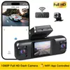 Cámara de tablero panorámica de 360 grados, cuatro lentes, visión nocturna HD, 1080P, monitoreo de estacionamiento, conectividad con teléfono móvil