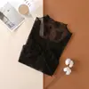 Nueva Camisa Base de Encaje de Alta Gama para Mujer Primavera y Otoño 2026 Más Vendido Ajustado de Manga Larga de Malla Top Sexy Ropa Interior Blusa