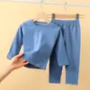 Conjunto de Pijama Infantil Outono Inverno Fleece de Coral Macio Cor Sólida Roupas de Outono para Meninas Calças de Outono Conjunto de Roupas para Casa de Bebê Meninos