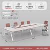 E0 Mesa de Conferência Pequena Mesa Longa Mesa Simples Moderna Combinação de Mesa e Cadeira Negociação Estrutura de Aço Branco Mesa Longa para Sala de Conferência de Escritório