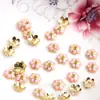 Ouro Brilhante 18K 8mm Cor Doce Gota de Óleo Recibo Flor Pintada Dupla Cor Chapéu Contas de Pétalas Coloridas Joias DIY Decoração
