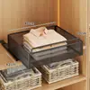 Prateleira Divisória de Guarda-Roupa, Prateleira Extensível para Armário de Quarto, Rack de Armazenamento Doméstico para Roupas e Itens Diversos