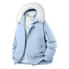 Venta Directa de Fábrica Chaqueta de Algodón Holgada para Hombre con Cuello de Piel Nuevo Estilo 2026 Chaqueta Acolchada Engrosada con Forro de Terciopelo Cálida para Invierno