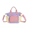 Bolso tipo cubo de nylon con bloques de color nuevos, bolso de hombro y bandolera para mujer, bolso de mujer con bloques de color frescos, bolso casual para exteriores