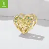 Árbol de la Vida de Poni Original con Forma de Corazón Accesorios de Abalorios DIY Suministro Transfronterizo Cuentas Chapadas en Oro de Cobre con Forma de Corazón