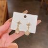 Brincos de Luxo Outono e Inverno Brincos de Laço com Pérolas Brincos Pendentes da Moda Coreana Elegantes Populares para Mulheres