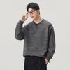 Suéter Grueso con Textura para Hombre Anyang Otoño/Invierno 2026 Nuevo Cuello Pico Pequeño Falso Dos Piezas Holgado Casual Pulóver
