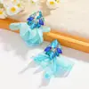 Pendientes de Flor con Incrustaciones de Diamantes de Color Sólido con Diseño Personalizado Transfronterizo Europeo y Americano Estilo Dulce Simple Pendientes de Moda para Viajeros Suministro
