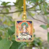 Tíbet Thangka Pintado a Mano Thangka de Cinabrio Thangka de los Doce Zodiacos y los Ocho Guardianes Colgante de Buda para Llevar en el Bolsillo