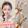 Faixa de Cabeça Infantil Fita Floral Trança para Meninas Faixa de Cabelo Meninas Denteada Antiderrapante Presilha para Cabelo Acessórios de Cabelo