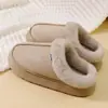 Pantuflas de Algodón para Mujer, Estilo de Moda Otoño e Invierno 2026, Calientes para el Hogar Interior, Suela Gruesa Antideslizante Resistentes a la Suciedad, Zapatos de Algodón Felpudos para Exteriores