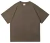 Camiseta de Algodão Puro 300g Pesada de Manga Curta, Branca Pura, Não Transparente, Caimento Solto, Manga Meia-Manga Gola Redonda, Camiseta Básica para Homens e Mulheres