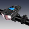 Farol de bicicleta display digital bateria quilometragem luz recarregável USB bicicleta de montanha luz dupla com buzina luz medidor de código