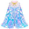 Comércio Exterior Novo Capa Lantejoula Sereia Menina Capa Princesa Lantejoula Vestido de Halloween