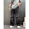 Novas calças jeans lavadas estilo retrô americano 2026, unissex, corte reto solto, calças de perna larga da moda, calças cargo casuais