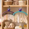 Varal de Prendedor de Meias de Monstrinho Roxo para Casa, Varal de Secagem com Múltiplos Prendedores à Prova de Vento para Varanda, Prendedor de Roupas Íntimas e Meias, Ferramenta Mágica para Secar Meias