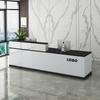 Mostrador de caja de esquina de té con leche para comerciantes en línea, mostrador de bar moderno, mostrador simple, mostrador de recepción rojo, cajero pequeño