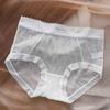 Ropa interior japonesa de encaje con letras florales de Ins Chunye para niñas, malla transparente con ácido poliláctico, entrepierna y cintura media, 2025