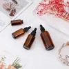 Frasco de óleo essencial marrom de 10ml Frasco de óleo essencial com conta-gotas de 20ml Frasco de óleo essencial de vidro marrom Sub-frasco cosmético