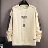 Camiseta Masculina de Manga Longa para Primavera e Outono, Camada Base, Moletom Pulôver Casual Tendência